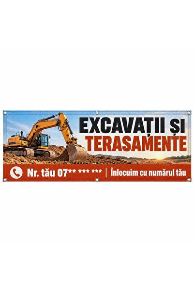 ShopPrint Mesh excavații și terasamente cu numărul tău, 300x120 cm, mesh cu t...