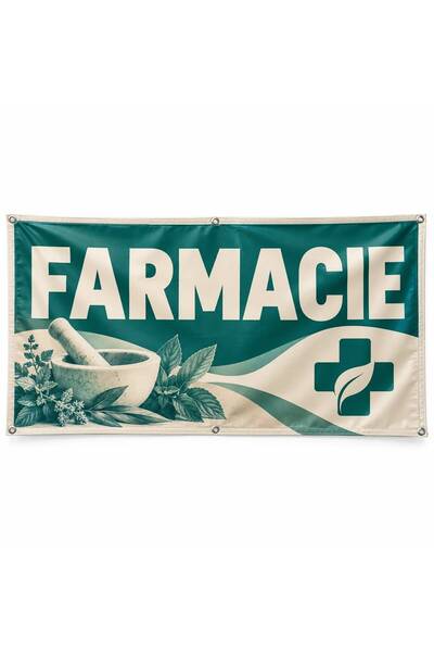 ShopPrint Banner farmacie – model editorial, 100x50 cm, frontlit cu tiv și capse
