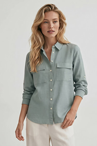 STELLA PULVIS Blue Double Pocket Covered Shirt