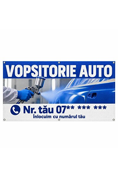 ShopPrint Mesh vopsitorie auto cu numărul tău, 100x50 cm, mesh cu tiv și capse