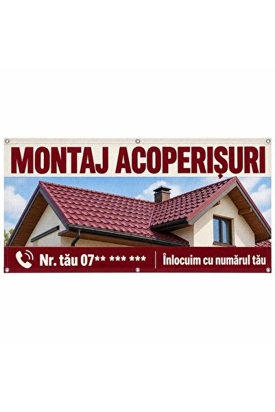 ShopPrint Mesh montaj acoperișuri cu numărul tău, 100x50 cm, mesh cu tiv și c...