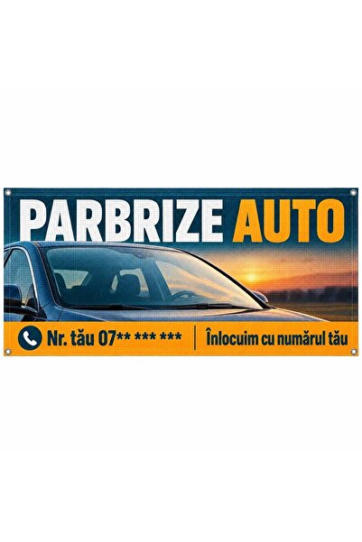 ShopPrint Mesh parbrize auto cu numărul tău, 100x50 cm, mesh cu tiv și capse