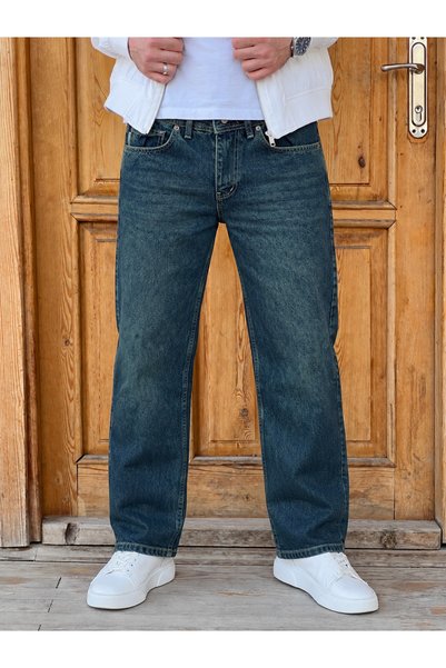 ElitWear Erkek Baggy Fit Likrasız Kot Pantolon