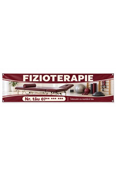 ShopPrint Banner fizioterapie cu numărul tău, 400x100 cm, frontlit cu tiv și ...