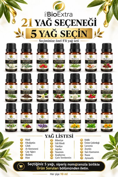 probioextra Kişiye Özel 5'li Bitkisel Yağ Seti 10 ml ( 5 adet x 10 ml )
