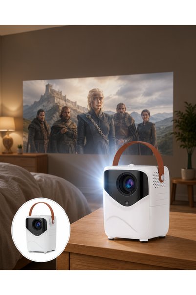 ASTRALTECH Mini Android Projektör 4K HD Kablo Bağlantısız