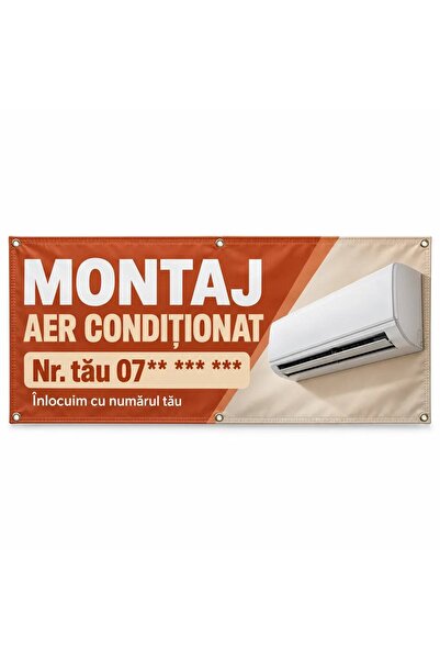 ShopPrint Banner montaj aer condiționat cu numărul tău, 200x100 cm, frontlit ...