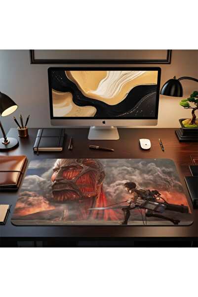 OKTANE Mousepad Deskmat Gaming Attack on Titan 3 800x400x4 mm rezistent la ap...