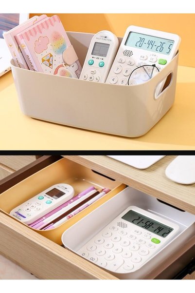 ZCM-HAPPY ZCM HAPPY 3 Pcs Multi Size Rectangular Desktop Storage Box Set for ...