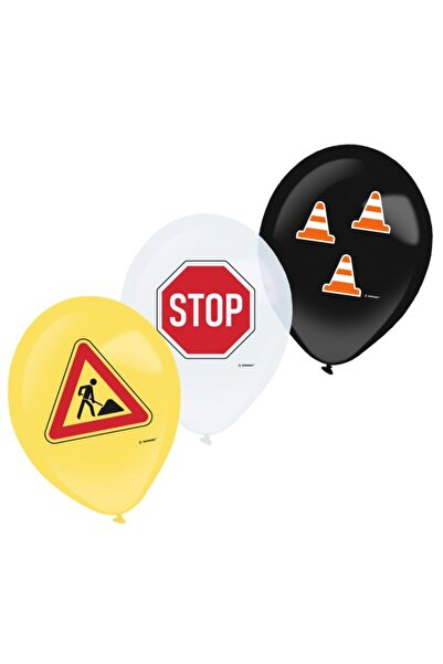Anagram Set de 6 baloane din latex cu simboluri rutiere, 28 cm