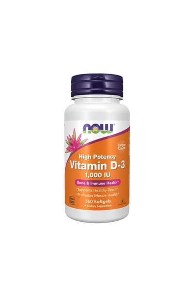Now Vitamin D-3 1000 IU - Vitamina D3, 360 capsule moi