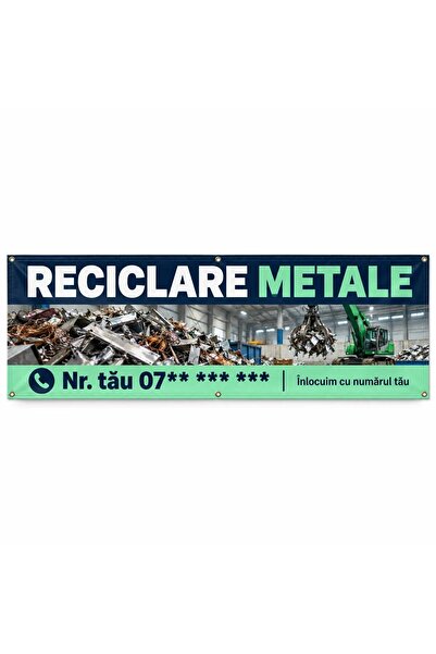ShopPrint Banner reciclare metale cu numărul tău, 225x75 cm, frontlit cu tiv ...