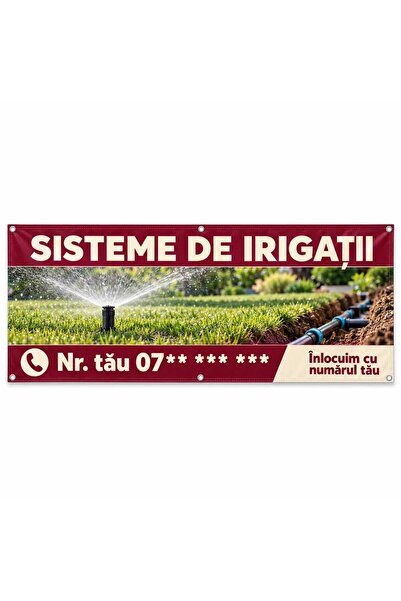 ShopPrint Banner sisteme de irigații cu numărul tău, 200x100 cm, frontlit cu ...