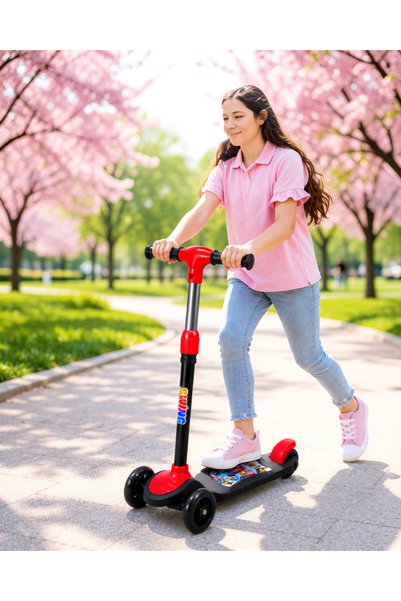 helinaria 3-Wheel Balance Assisted Children's Scooter with Adjustable Handleb...