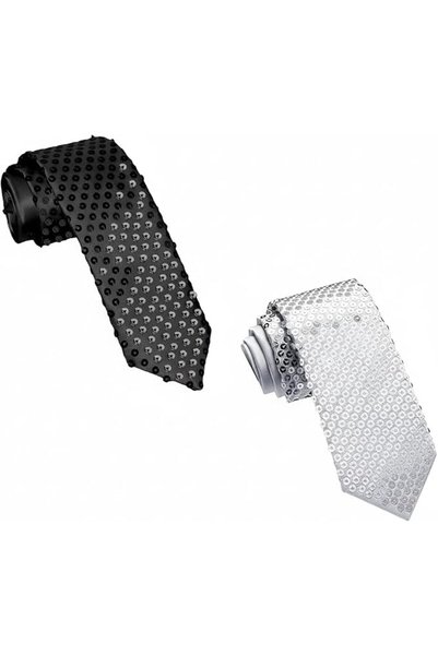 KASTWAVE Sequin Tie and Braces Set, Glitter Bow Tie with Suspenders, Unisex F...