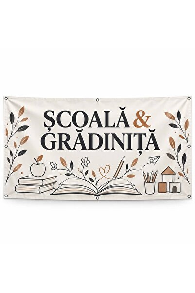 ShopPrint Banner școală & grădiniță – model minimal, 200x100 cm, frontlit cu ...