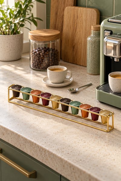mba decor metal bending art MBA Decor Nespresso Original Uyumlu Kapsül Kahve Standı 10'lu Gold Metal Düzenleyici