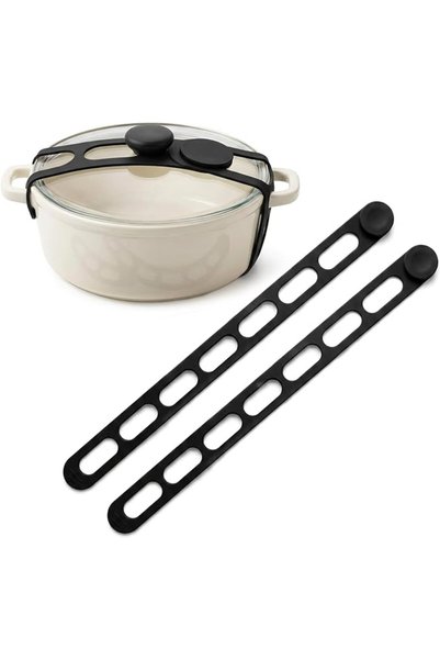 ALMEKAQUZ 2 PCS Silicone Latch Strap,Reusable Adjustable Elastic Band