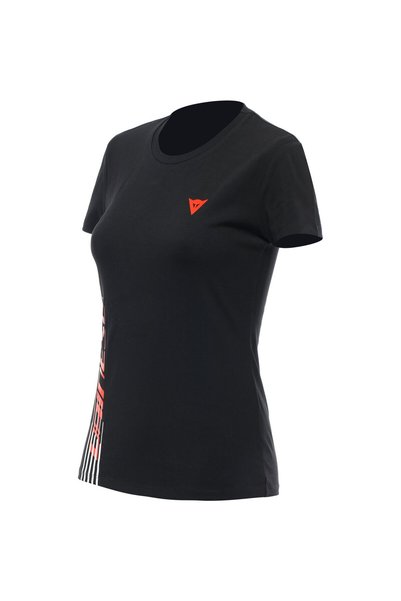 Dainese Tricou LOGO LADY - NEGRU/ROȘU FLUORESCENT