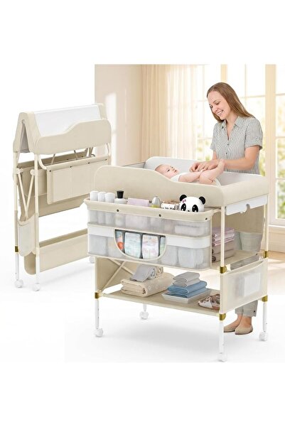 CENXI Portable Baby Changing Table,Foldable Infant Changing Station with Whee...
