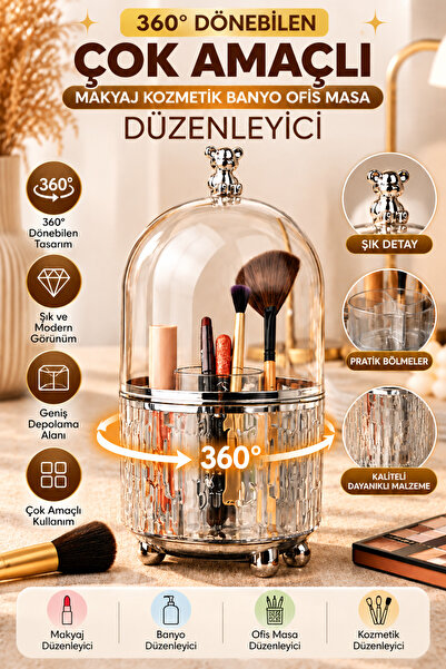 Tasarım Evi 360 °   Organizator rotativ multifuncțional pentru machiaj, cosme...
