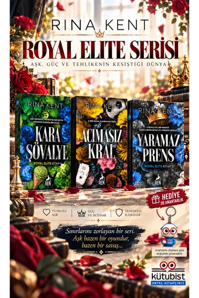 Ren Kitap Rina Kent</DNTCTMS>  Royal Elite Series 3 Book Set - Dark Knight, C...