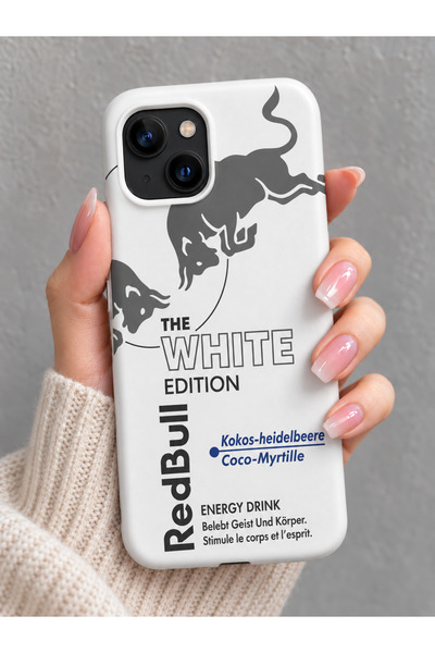 Molly iPhone 13/14 İçin Beyaz The White Edition Desenli İçi Kadife Silikon Kılıf
