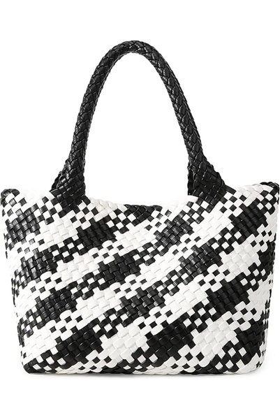 GENERAL Woven Bag for Women, Fashion Top Handle Shoulder Bag Vegan Leather Sh...