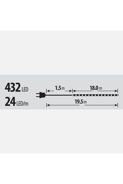 ELITECOMMERCEMARKET FURTUN LED 18M Lumină Continuă + Stroboscop Receptor