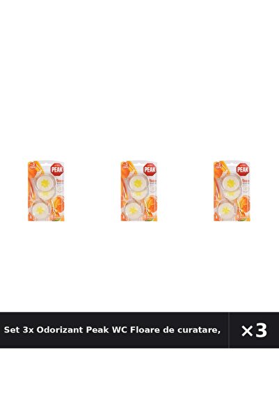 Peak WC Set 3x Odorizant Floare de curatare, Mandarine, 3x45gr