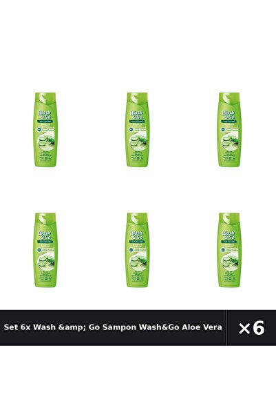 WASH&GO Set 6x Wash &amp;   Șampon Go Aloe Vera, 360ml