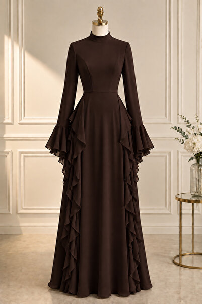 SUWWE Frozen Şifon Abiye Elbise