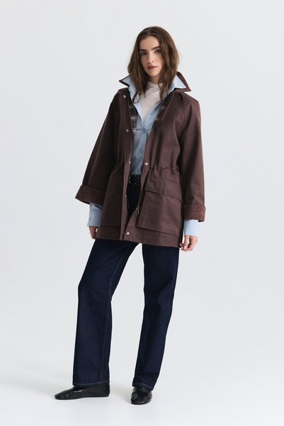 Antioch Waxed Look Velvet Collar Jacket