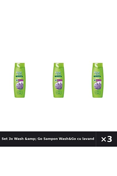 WASH&GO Set 3x Wash &amp;   Șampon cu lavandă, 360ml