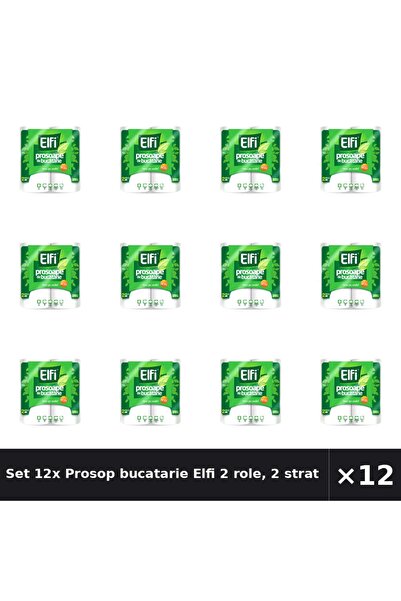 Elfi Set 12x Prosop bucatarie 2 role, 2 straturi