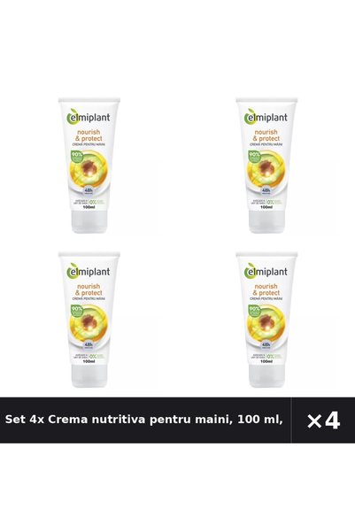 ELMIPLANT Set 4x Crema nutritiva pentru maini, 100 ml,