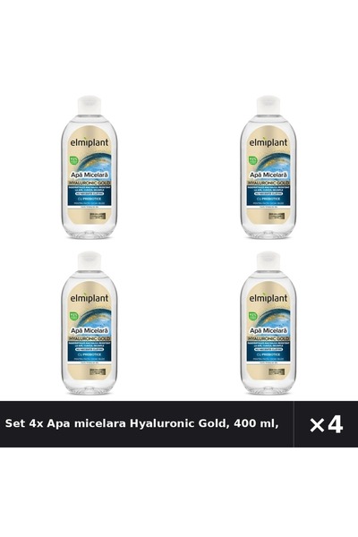 ELMIPLANT Set 4x Apa micelara Hyaluronic Gold, 400 ml,