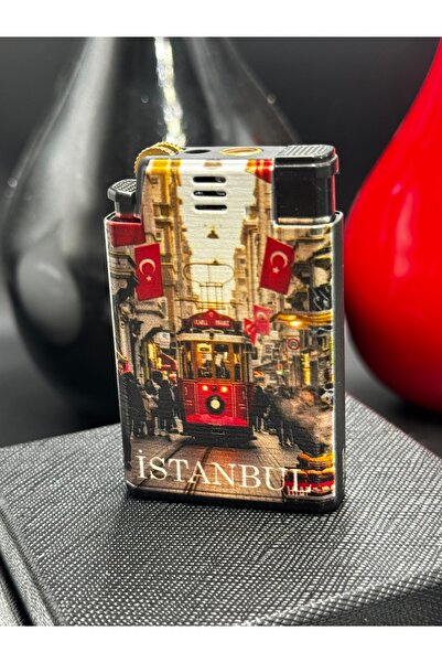 NikaŞ Taksim Detaylı Hediyelik Metal Çakmak - Özel Tasarım Gazlı Jet Alevli Çakmak