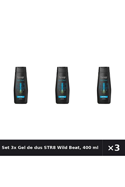 str8 Set 3x Gel de dus Wild Beat, 400 ml