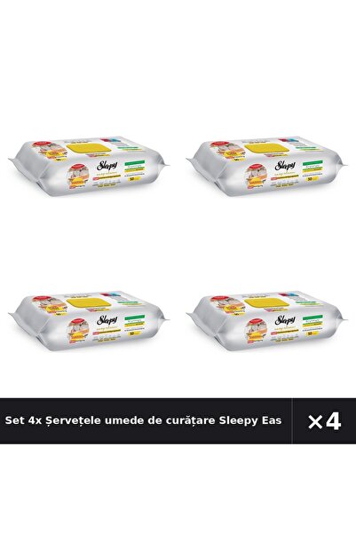 Sleepy Set 4x Șervețele umede de curățare Easy Clean Kitchen, cu ulei de lămâ...
