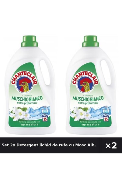 Chanteclair Set 2x Detergent lichid de rufe cu Mosc Alb, Chanteclair, 1575ml,...