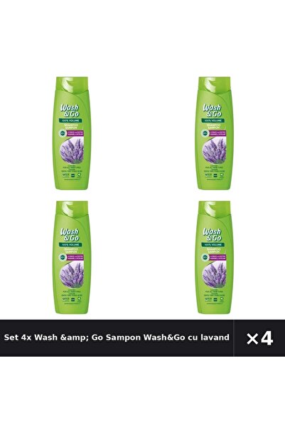 WASH&GO Set 4x Wash &amp;   Șampon cu lavandă, 360ml
