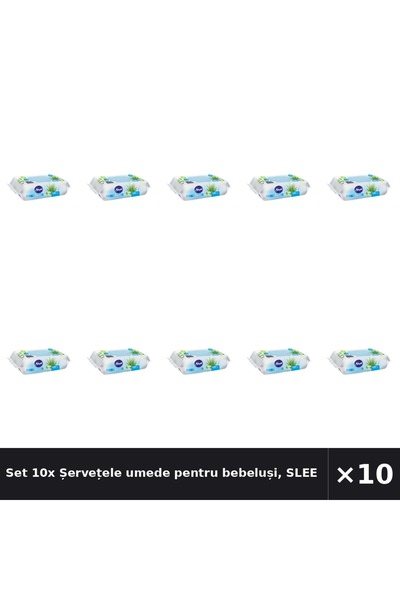 Sleepy Set 10x Șervețele umede pentru bebeluși, Aloe Vera, 120 bucăți
