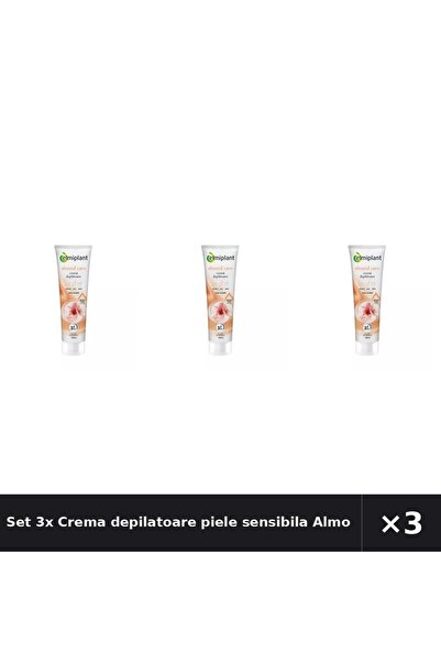 ELMIPLANT Set 3x Crema depilatoare piele sensibila Almond Care, 150 ml,