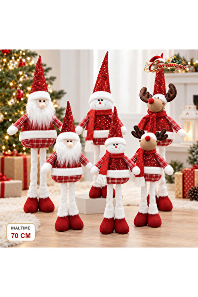 Craciunescu By DBR Decoratiune Mos Craciun 70 cm, Figurina Festiva Rosie -