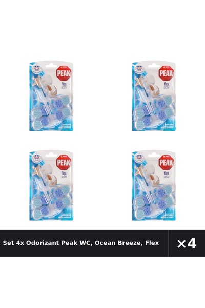 Peak WC Set 4x Odorizant WC Peak, Ocean Breeze, Flex Activ, 2x48g