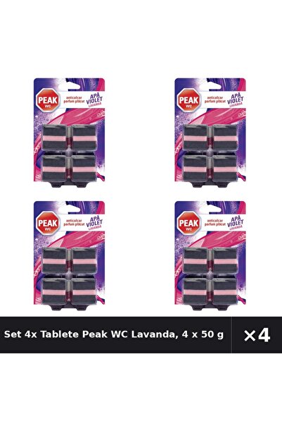 Peak WC Set 4x Tablete cu Lavandă, 4 x 50 g