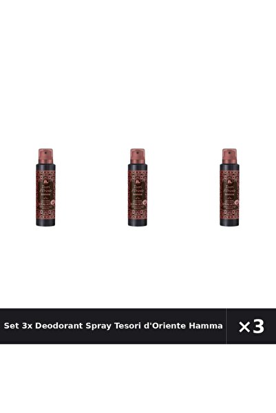 Tesori d'Oriente Set 3x Deodorant Spray Hammam, 150 ml