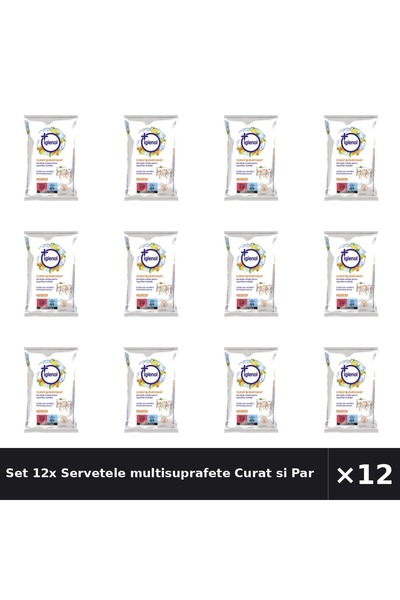 Igienol Set 12x Servetele multisuprafete Curat si Parfumat, 40 bucati,
