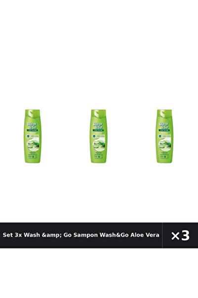 WASH&GO Set 3x Wash &amp;   Șampon Go Aloe Vera, 360ml